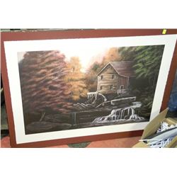 LARGE CABIN FRAMED PICTURE