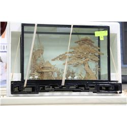 HAND CARVED CORK DISPLAY - 14.5" X 21" X 10"