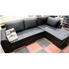 Image 1 : BLACK LEATHERETTE L SHAPE SECTIONAL