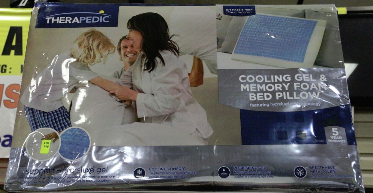 THERAPEDIC COOLING GEL AND MEMORY FOAM BED PILLOW