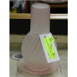 VINTAGE PINK 3 PIECE DECANTER