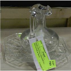 RARE CRYSTAL VINEGAR OIL DECANTER & TRAY