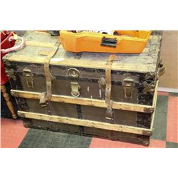 ANTIQUE STEAMER TRUNK - MCBRINES BRAND