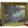 Image 1 : ESTATE ORNATE GOLD FRAME WATER LILIES PICTURE