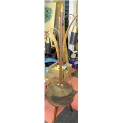 TALL VINTAGE DUAL LAMP SIDE TABLE