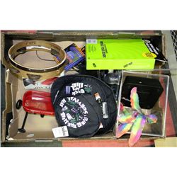 BOX WITH GAGS OVER 40 GIFTS, BETA FISH AQUARIUM,
