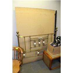 BRASS AND PORCELAIN 60" BED FRAME WITH HEAD/FOOT