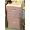 Image 1 : THREE DRAWER PINK FILING CABINET