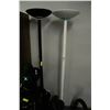 Image 1 : LOT OF 2 HALOGEN FLOOR LAMPS,WHITE & BLACK