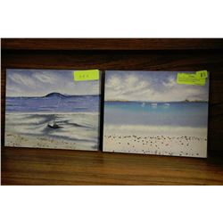SET OF 2 CANVAS PHOTOS OF SAILING BOATS 10"X8.5"