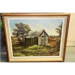 ESTATE FRAMED OIL PAINTING- ABANDONED BY C.HOLLAND