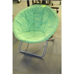 GREEN ROUND CHILDS CHAIR