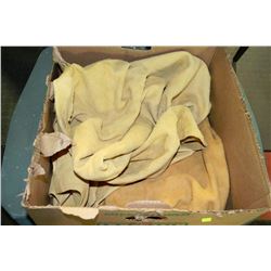 BOX OF RAWHIDE AND LEATHER