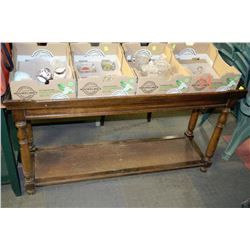 SOFA TABLE WOOD & GLASS TOP