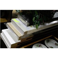LOT OF 5 FLOATING SHELVES (2 BRAND NEW)