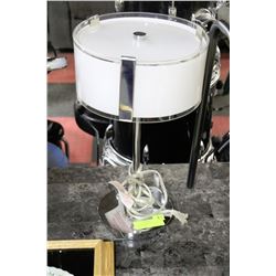 BEAUTIFUL WHITE GLASS AND CHROME LAMP