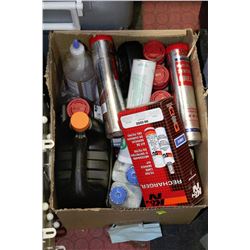 BOX OF ASST GREASE AND OIL