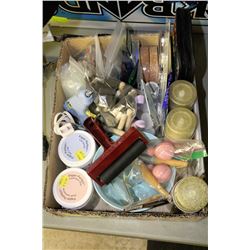 BOX OF ART SUPPLIES