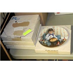 LOT OF 4 MOTHER GOOSE PLATES BY RECO WITH COA'S