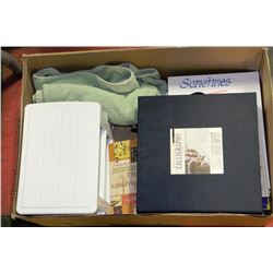 BOX WITH ASSORTED CALLIGRAPHY INCL BOOKS,BIBLE,