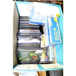 BOX OF DVD'S WITH 2 BOXES OF VERBATIM DVD-R