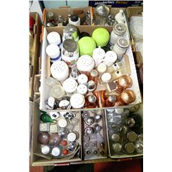 FLAT OF ASSORTED SALT AND PEPPER SHAKERS X3
