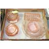 Image 1 : 12 PIECE PINK DEPRESSION GLASSWARE SET