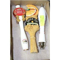 3 COLLECTIBLE BAR HANDLES - MOLSON CANADIAN, SHOCK