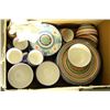 Image 1 : BOX OF ASSORTED DISHES INCL.COLORFUL BOWLS,PLATES