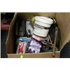 Image 1 : LARGE BOX OF TOOLS, SUPPLIES, HARDWARE,