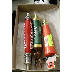 3 COLLECTIBLE BAR HANDLES INCLUDING BUDWEISER,