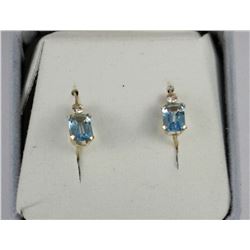 #18-10K GOLD TOPAZ/SAPPHIRE EARRINGS W/ COA