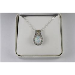 #5-925 SILVER MULTI-COLOR OPAL PENDANT W/ COA