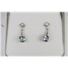Image 1 : #33 14KT PAIR OF LADIES WHITE GOLD TANZANITE