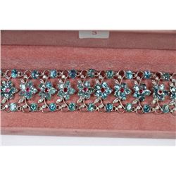 SILVER, ZIRCONIA AND RUBY BRACELET