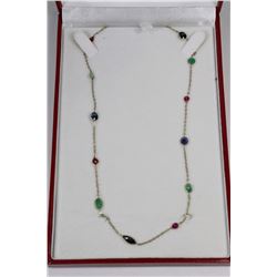 #9 10KT GOLD WITH RUBIES SAPPHIRES, EMERALDS,