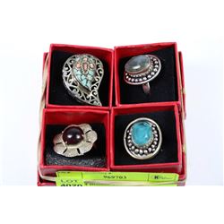 LOT OF 4 BOXED FASHION RINGS