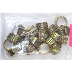 BAG OF 20 BRASS AND COPPER RINGS