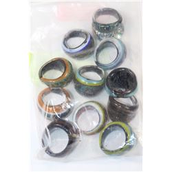 BAG OF MURANO GLASS RINGS