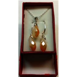 HAND SET SWAROVSKI  EARRINGS & PENDANT