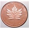 Image 1 : 1 OZ PURE COPPER MAPLE LEAF COIN