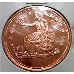 1 OZ PURE COPPER SEATED LADY LIBERTY COIN