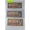Image 1 : 3-TWO DOLLAR 1954 CANADIAN BANK NOTES X3