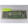 Image 1 : #11-LOT OF 5 1954 $1 CANADIAN BANK NOTES