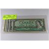 Image 1 : #13-LOT OF 5 1954 $1 CANADIAN BANK NOTES