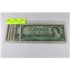 Image 1 : #12-LOT OF 5 1954 $1 CANADIAN BANK NOTES