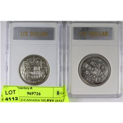 #7-LOT OF 2-CANADA SILEVR HALF DOLLARS 1957 & 1965