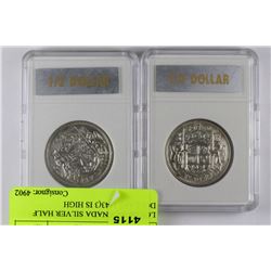 LOT OF 2-CANADA SILVER HALF DOLLARS 1943(3 IS HIGH