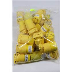BAG OF NEW THREE PRONGED PLUG-ENDS