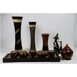 DECORATIVE ESTATE WOOD TEALIGHT VASES & ORNAMENTS